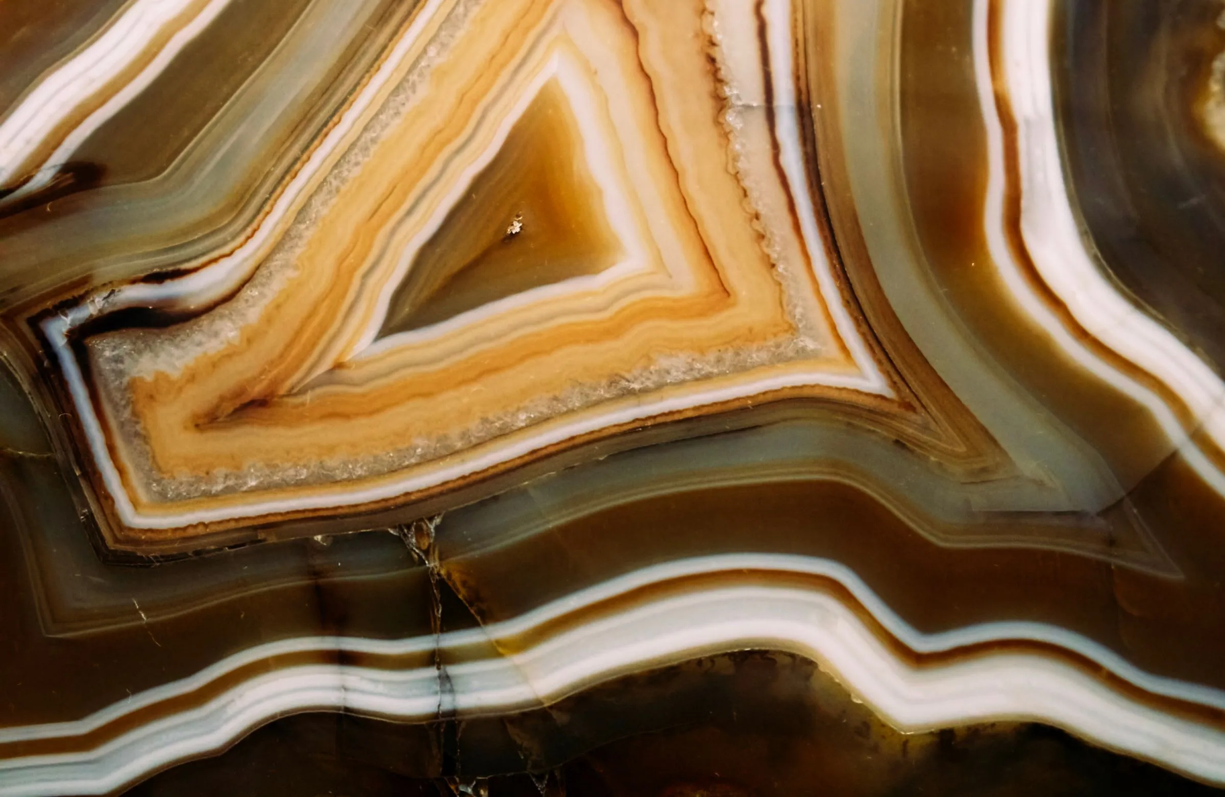 Coupe d'onyx aux strates dorées et crème